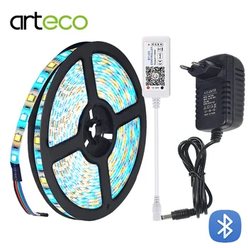

DC 12V Led Strip 5050 RGB RGBW RGBWW Flexible Light Bluetooth Controller Led Diode Tape Backlight Decor,Bluetooth Strip 5m/roll