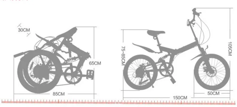 Sale Mountain Bicycle 20 Inch High Carbon Steel Frame Folding Bike /Bilateral Folding Pedal  Variable Speed Bicycle 2