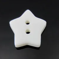 50pcs 5/8" 2-Holes Star Shaped Resin Buttons White Buttons Fit Sewing Craft Scrapbooking 15.0mm 1