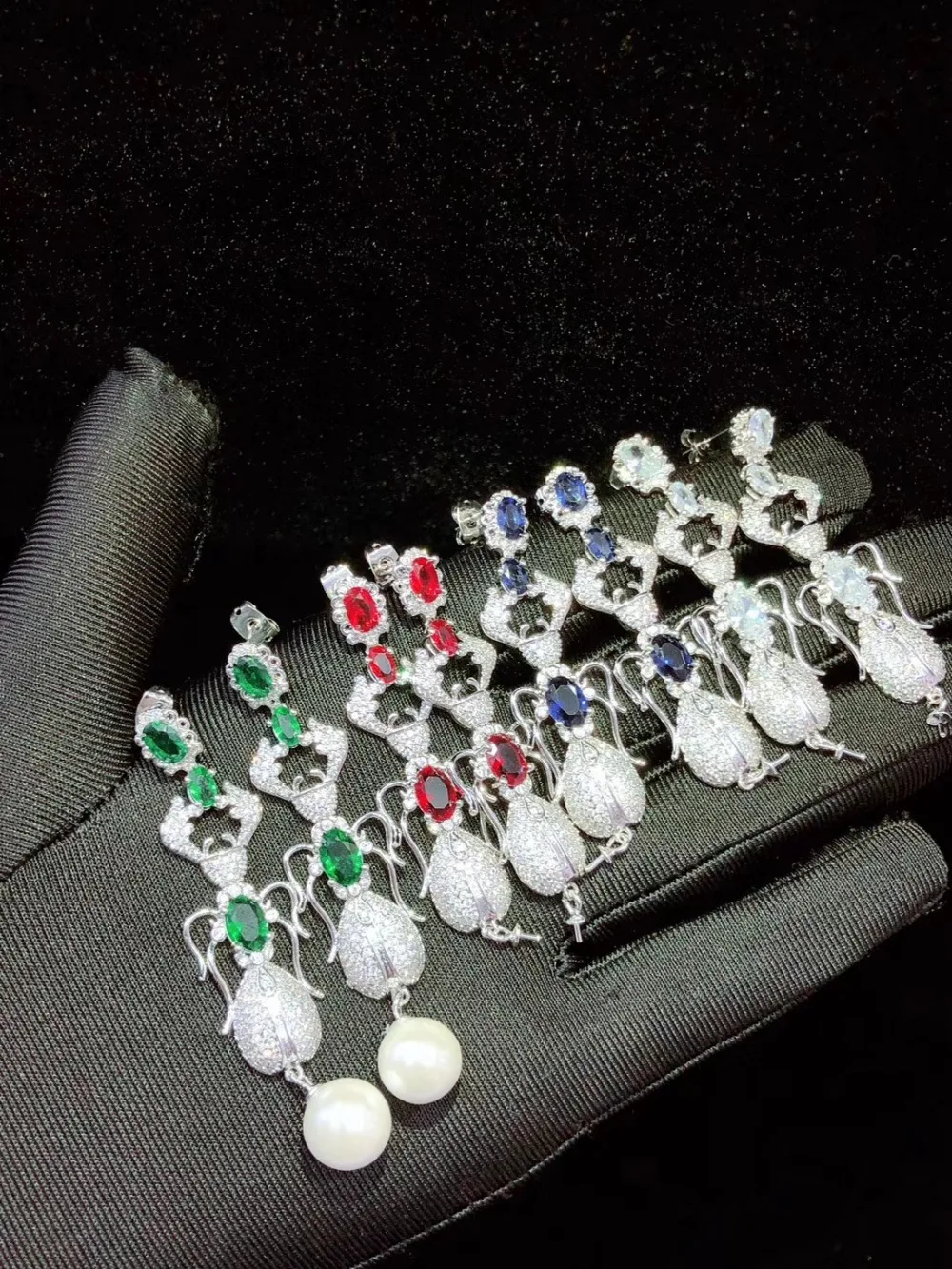 

Y573 1 Pair High Quality Golden plated Paved CZ Earrings Back Connectors Cubic Zirconia DIY Jewellery Making