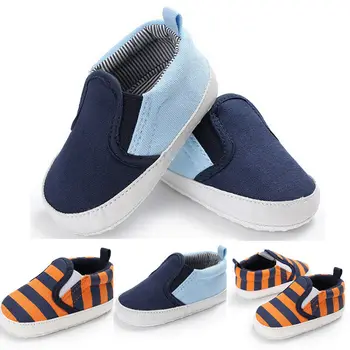 

Baby Newborn Kids Boy Girl Striped Soft Comfortable Crib Sole Sneaker Toddler Anti-slip Plaid Shoes Hot Sale