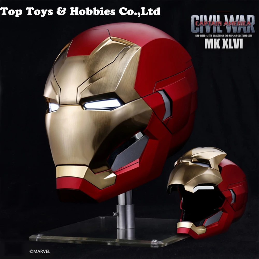 

The Avengers 1:1 Iron Man mk46 Mask Helmet Head 62CM Automatic On-off Circumference Under Iron Man Party Mask MK46 Metal version