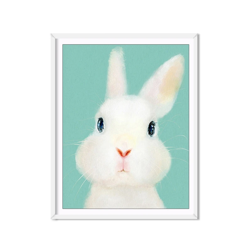 

35x45cm Cute Animals Rabbits Penguin Bear Oil Painting Spray Canvas Painting Poster Painting By Numbers For Kind Room Decor