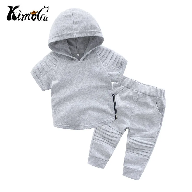 Goedkoop Kimocat kinderen hoodie jongens kleding korte mouwen katoenen pak versie van kinderen tweedelige vallen nieuwe kinderen lady bug