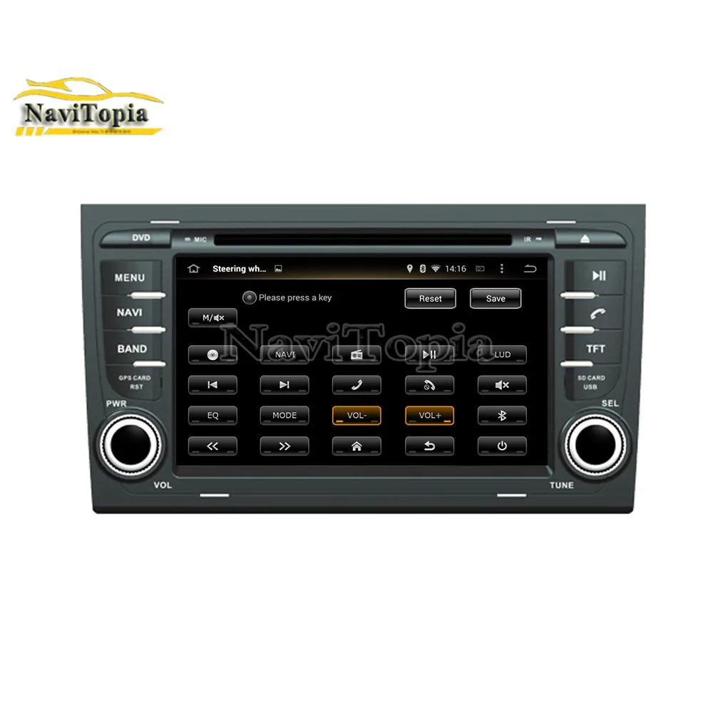 Cheap NAVITOPIA 4G RAM 64G ROM PX6 Six Core Android 9.0 Car DVD Player GPS Navigation for Audi A4 2002-2008 for SEAT EXEO 2010- 15