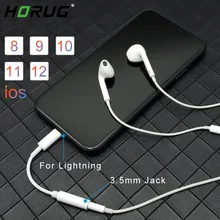 HORUG IOS 11 12 музыкальные наушники адаптер для iPhone 7 8 X AUX адаптер для Lightning Female до 3,5 мм Адаптеры кабель для подключения наушников
