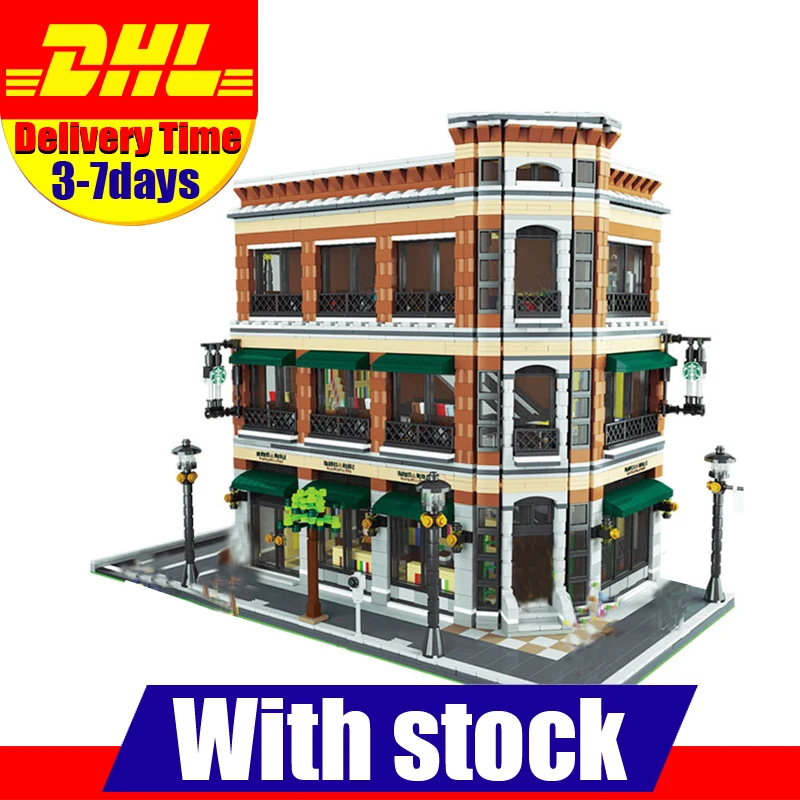 

IN Stock LEPIN 15017 4616Pcs City Street Starbucks Bookstore Cafe Model Building Kit Set Blocks Bricks Toy