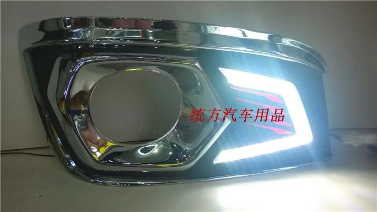 12 В 6000 К светодиодный DRL Дневной ходовой светильник чехол для Toyota Fortuner 2012 2013 противотуманная фара рамка противотуманный светильник Стайлинг автомобиля