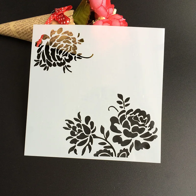 

1Pcs 13*13cm Scapbook Stencil Cake Decorating Tool scrapbooking DIY Decorating Stencil Fondant Pattern Printing Spray Template