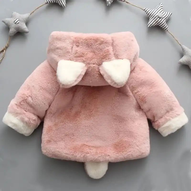 baby girl coat with fur hood