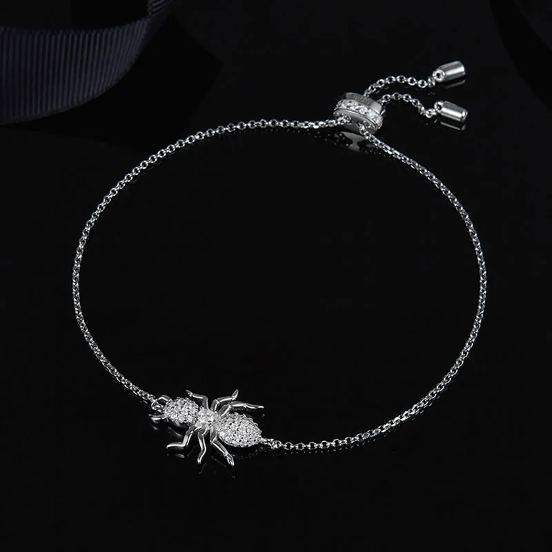 SLJELY Высокое качество Настоящее серебро 925 проба крутой муравей браслет "Soldier" микро кубический цирконий камни для женщин роскошный бренд ювелирных изделий