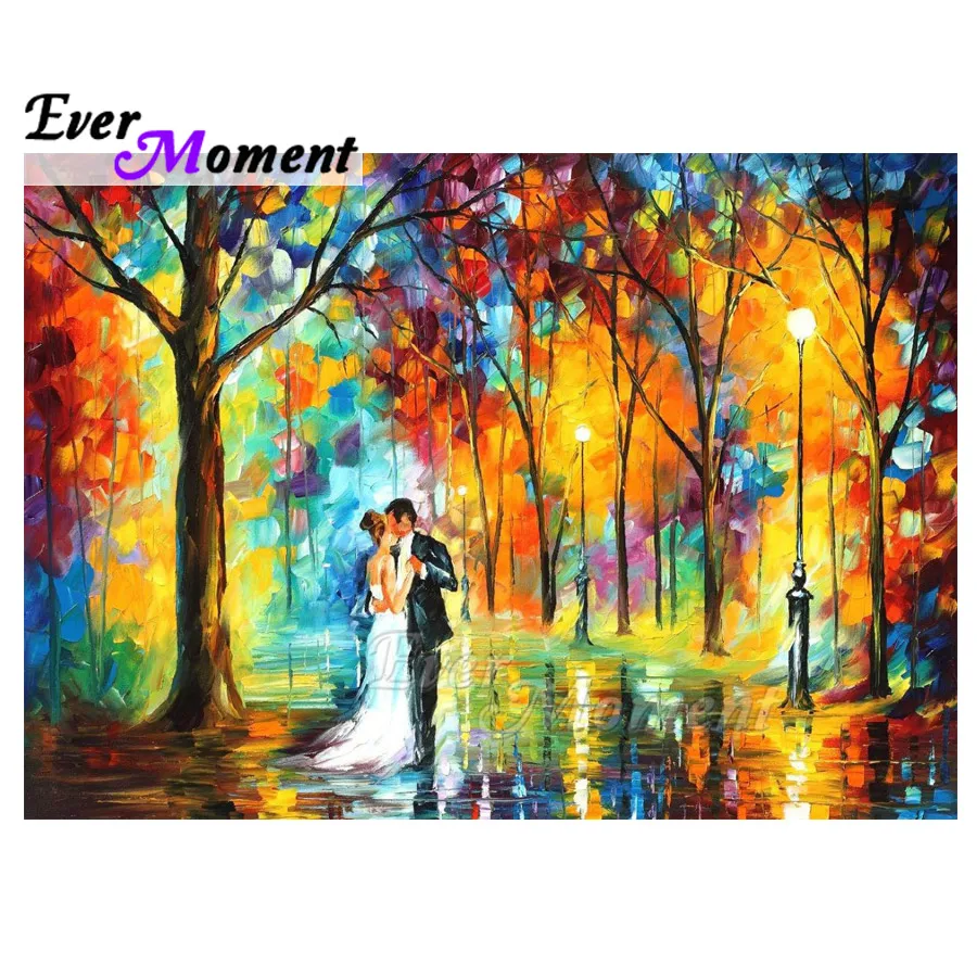 

Ever Moment Diamond Painting Decor Colorful Forest Dancing Couple 5D DIY Full Square Drill Mosaic Diamond Embroidery 3F1336