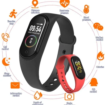 

M4 Health Bracelet Heart Rate Blood Pressure Smart Watch Fitness Tracker Smartband Wristband PK honor mi Band 3 4 Smart Watch