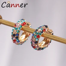 CANNER Luxury Clip Earrings Without Piercing Hoop Ear Cuff Clip Rhinestone Earrings Gold Ear Cuffs for Women Cuff Earrings FI gorgeous layered rhinestone cuff ring for women