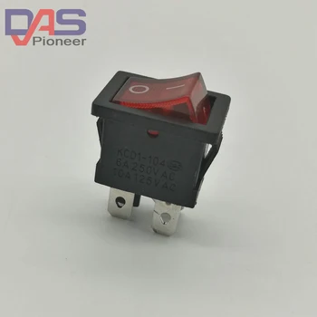 

Rocker Switch KCD1-104 4 Pin 6A 250V 10A125VRed Button With Light On - Off Rocker Power Switches