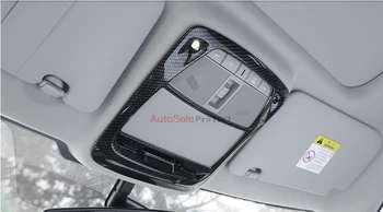 

For Renault Koleos 2017 Carbon fiber color plastic Front + Rear Reading Light Lamp Frame Trims 3pcs