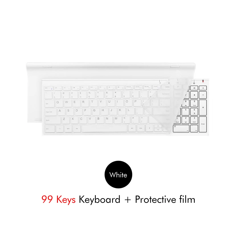 B.O.W Slim Matte Metal feel 2.4Ghz Wireless keyboard(110 / 99keys), Compact Rechargeable Thin keyboard for Desktop Pc,Laptop - Цвет: White 99Keys