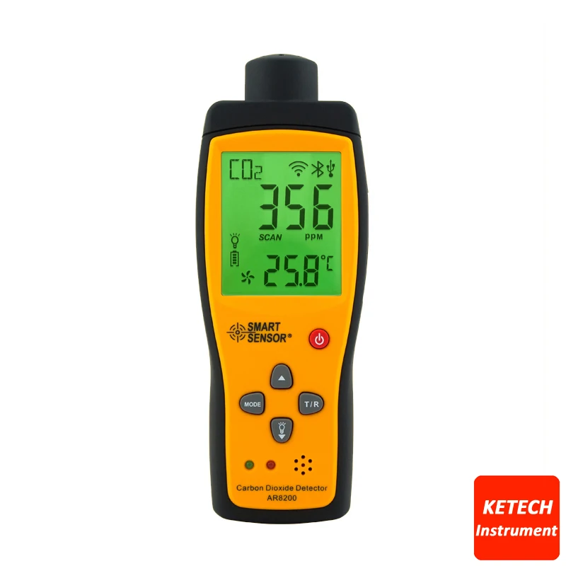 

Digital Carbon Dioxide Detector with Mmeasuring range 0 ~ 5000 ppm AR8200
