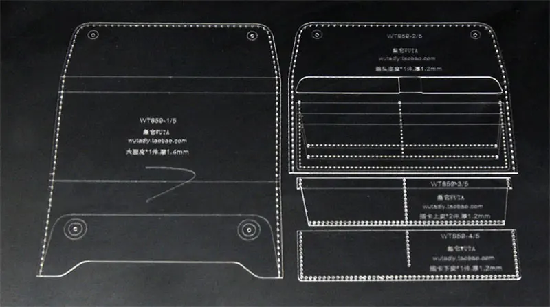 WUTA 859 кожаный шаблон для рукоделия акриловый шаблон длинного кошелька режущая модель для начинающих DIY Ручная работа простой клатч длинный кошелек Горячая Распродажа
