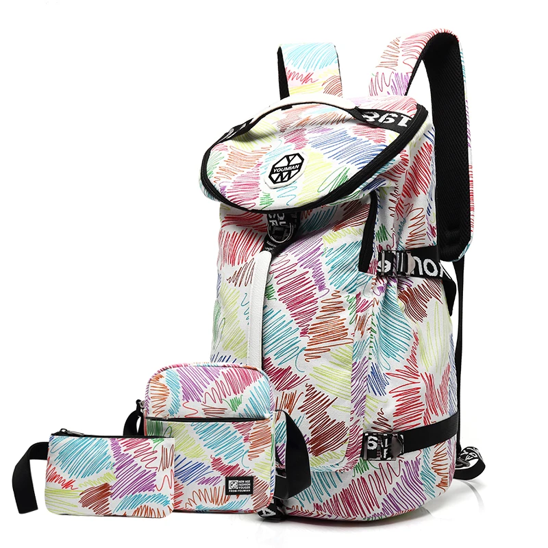 Женский рюкзак для путешествий с цветочным рисунком, 40 л, Набор сумок для выходных, женская сумка для путешествий, брезентовый Рюкзак, большой рюкзак для ноутбука, сумки для путешествий