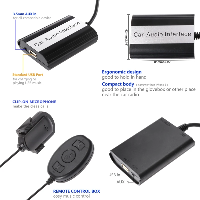 OOTDTY с функциями "Hands Free" и Bluetooth для автомобиля Наборы MP3 AUX адаптер Интерфейс для Toyota Lexus 5+ 7Pin
