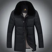 2015 New Hot Thicken Warm Men Down jacket Coat Parkas Outerwear Cold Casual Mid Long Luxury Plus Size 3XXXL Rabbit Fur collar