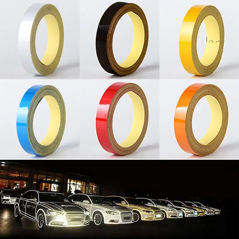 

Night Car Warning Reflective Tape 1cm*5meter Automotive Body Motorcycle Decoration Reflective Strips