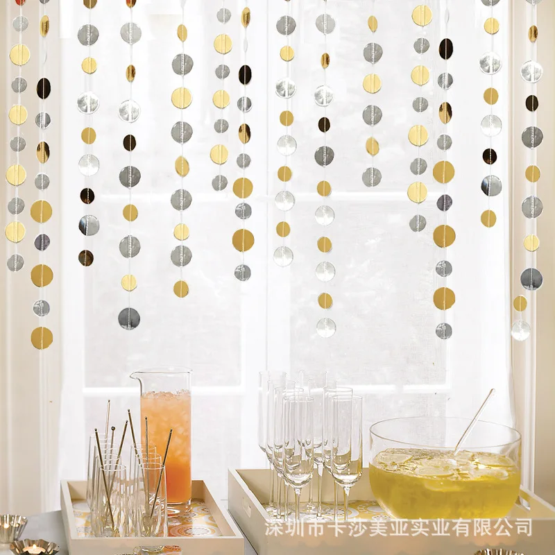 Party decoration gold silver disc garland Birthday Wedding party