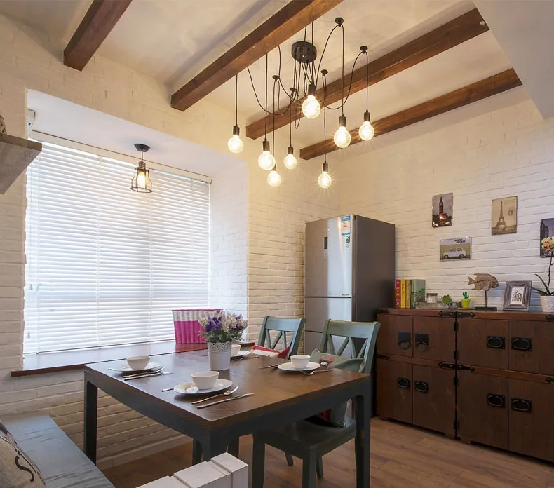 Luzes de Teto Luminária do Teto Faça Você Mesmo Arte Aranha Luz Pendurado Nordic Retro Edison Lâmpada Sótão Vintage Antigo 7 Luzes de teto