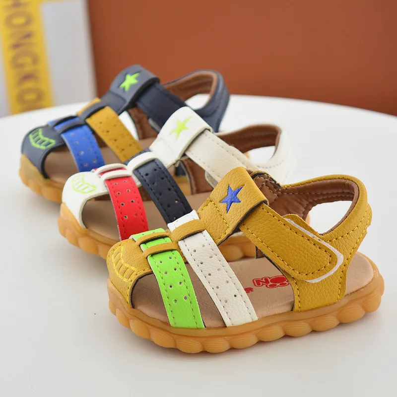 Sapatos para Meninos Verão das Crianças da Criança Sandálias de Praia Sapatos de Bebê Caminhantes para Meninos Sandálias Novo Primeiros Sapatos Gratuitos Grátis 2020 pu 17 Sandálias e tamancos