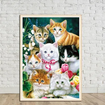 

Full Drill Living Room Bedroom Accessories 5D DIY Diamond Embroidery Cute Cartoon Cat Kids Gift 30*40 cm DIY Diamond Painting