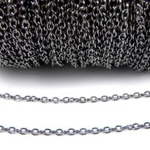 Без никеля и свинца орудийный метал цепь 2 мм кабель ювелирные изделия цепь ожерелье браслет или застежки для сережек