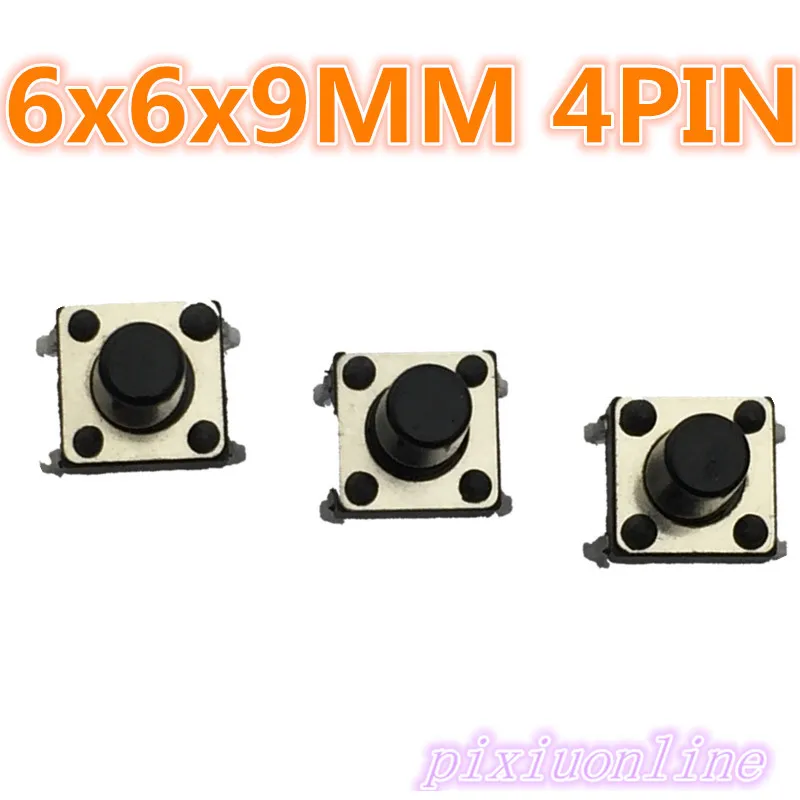 G94Y 50pcs 6x6x9MM 4PIN G94 Tactile Tact Push Button Micro Switch Direct Self-Reset DIP Top Copper The Cheapest High Quality |