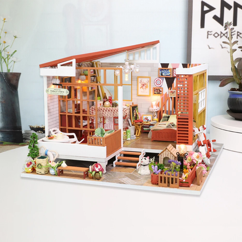 Американская мечта Мини ручной работы домик DIY кукольный домик Dreamlike дом без пылезащитного покрытия раннего образования детская игрушка
