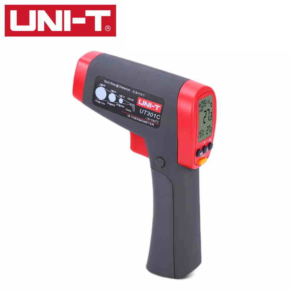 

UNI-T UT301C UT-301C12:1 Infrared IR Thermometer Laser Temperature Gun Meter Range -18 to 550 degree 0 to 1022 Fahrenheit Tester