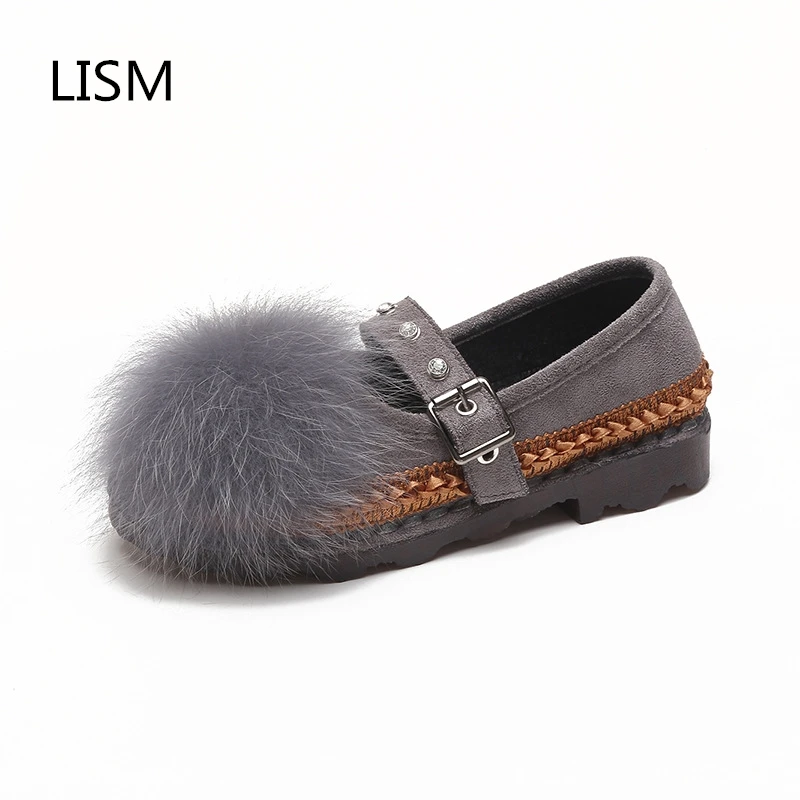 faux fur casual shoes