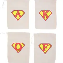 Индивидуальные инициалы супергерой день рождения, детский душ крестины подарок на свадьбу сумки похмелья выживания комплект вечерние мешки для конфет