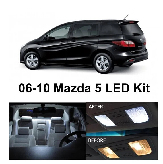 

Free Shipping 8Pcs/Lot car-styling Xenon White Package Kit LED Interior Lights For Mazda 5 2006-2010