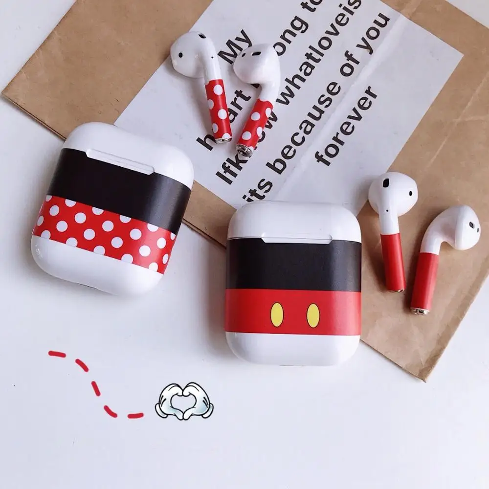 AKBNSTED милые чехлы для наушников наклейка пленка Airpods 1/2 мультяшный защитный чехол
