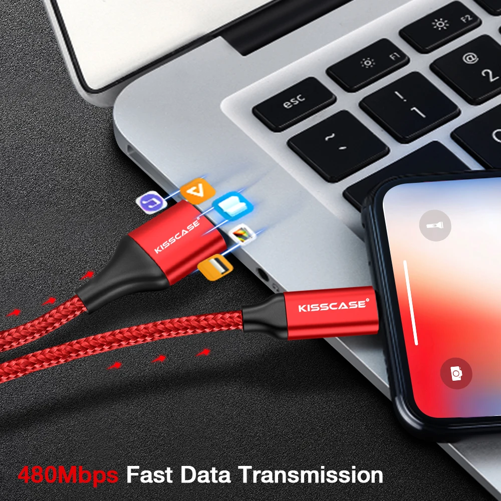 KISSSCASE 3A Schnelle Ladekabel USB Kabel für iPhone Android Micro USB Kabel Typ c USB C Kabel für