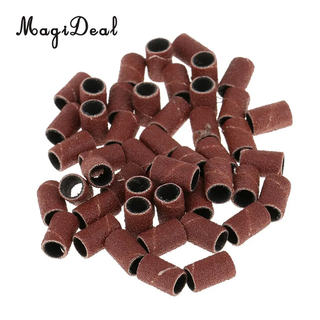 MagiDeal 50pcs 180' Sanding Bands Replacement Electric Nail Drill File Bits Suitable for manicure as well as pedicure