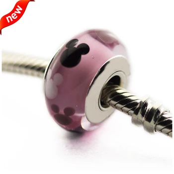 

Fits For Pandora Braclets Mouse Icon Murano Glass Beads 100% 925 Sterling Silver Charms Free Shipping