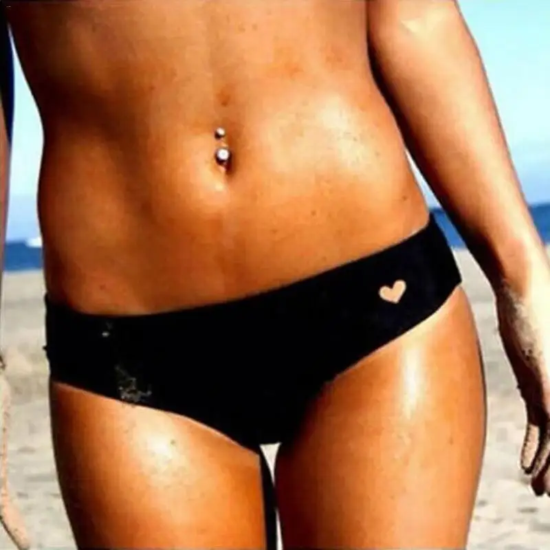 

SEXY Women Bikini bottom solid color Heart Brazilian Thongs Swimwear high waist Swimsuit Bottom swimming shorts for ladies