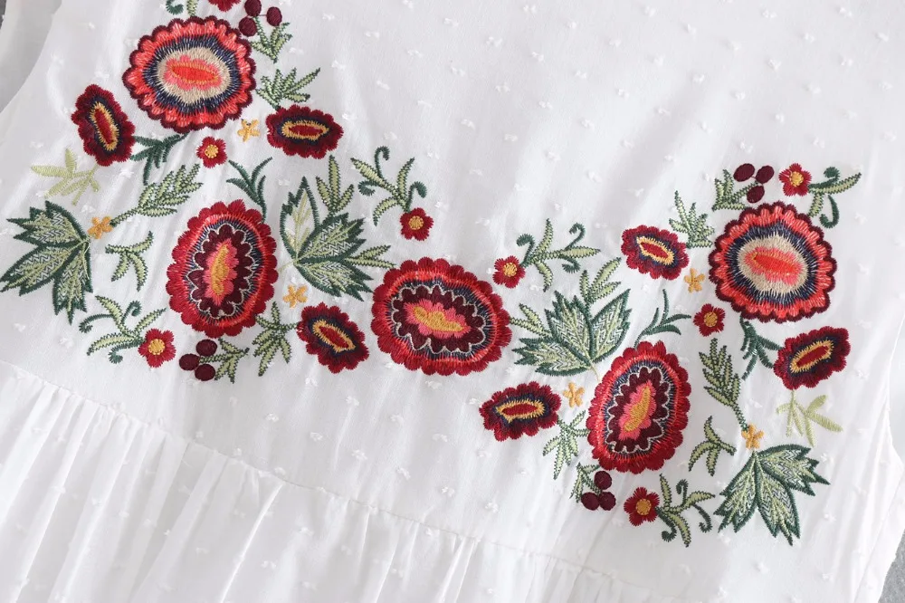 YVYVLOLO белый без рукавов boho длинное платье 2018 Винтаж Цветочный Вышивка