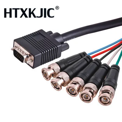 1 8 м VGA к 5BNC кабель 15P D Sub RGBHV большой экран видео 15Pin sub Видео Графика массив папа BNC