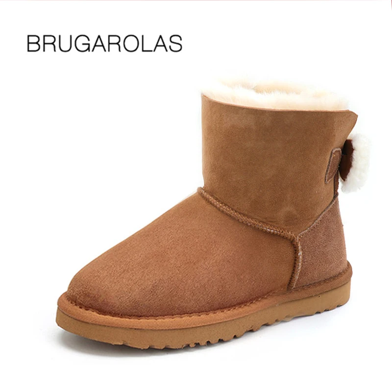 

2018 new fashion hot selling genuine Sheepskin 100% Natural fur leather ankle Mujer Botas snow boots winter warm shoes for women