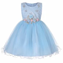 Одежда для маленьких девочек; платье с цветочным узором для девочек; детское платье-пачка для дня рождения; детское платье подружки невесты с бусинами и цветами