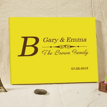 

Custom Wedding Guest Book Wood Framed Canvas Prints Bride & Groom Names Welcome Boards Libro de firmas Wedding Present Guestbook