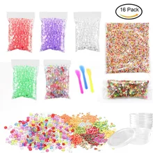 DIY бусины в форме рыбки с блестками для слизи, 2000 шт цветные шарики из пены для слизи 1000 шт украшения для лица с фруктами 5 упаковок бусины в виде рыбки