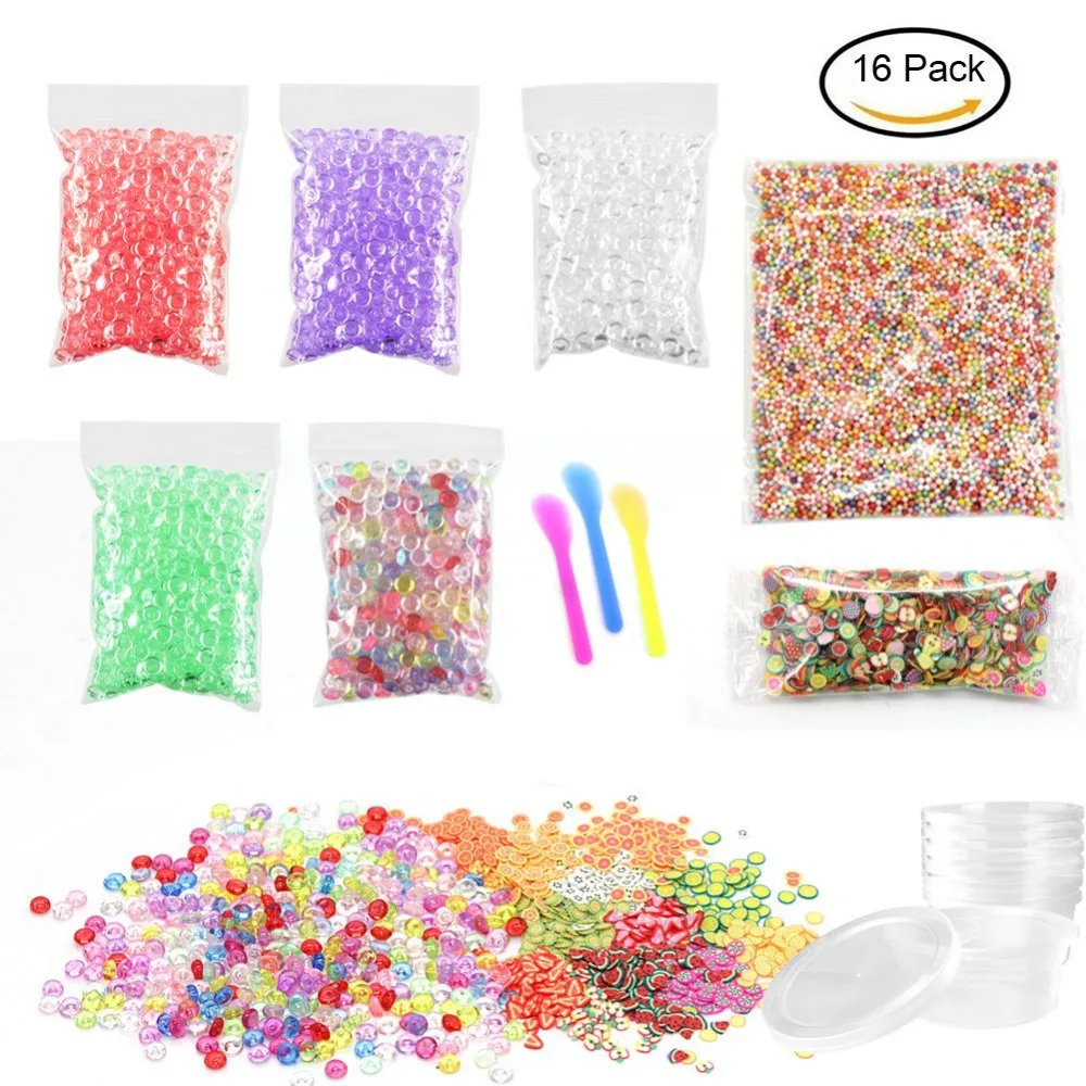 FAI DA TE Perline Fishbowl Glitter per Melma, 2000 PZ Colourful Schiuma Palle per Melma 1000 PZ Frutta Faccia Decorazioni 5 Pacco Fishbowl perline